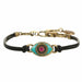 Michal Golan Jewelry Michal Golan Small green evil eye bracelet w/ pink crystal center handmade at Michal Golan Studios USA