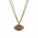 Michal Golan Jewelry Michal Golan Small Pink, Turquoise, and Black Evil Eye Necklace
