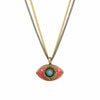 Michal Golan Jewelry Michal Golan Small Pink, Turquoise, and Black Evil Eye Necklace