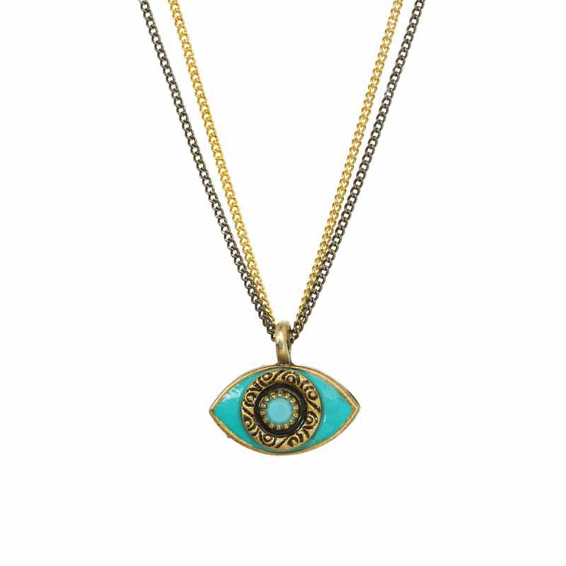 Michal Golan Jewelry Michal Golan Small Turquoise Evil Eye Necklace