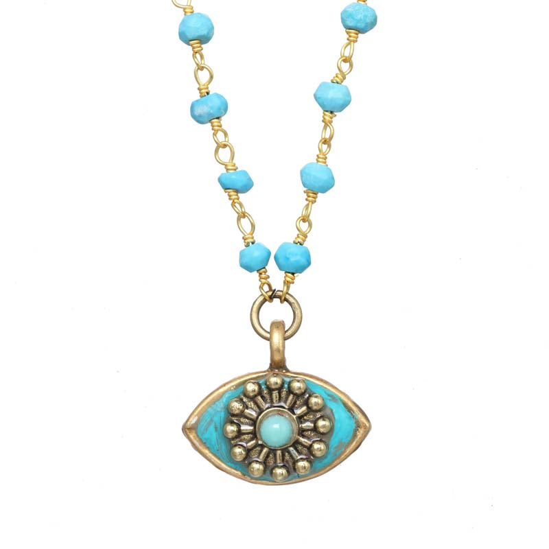 Michal Golan Jewelry Michal Golan Small Turquoise Eye Necklace