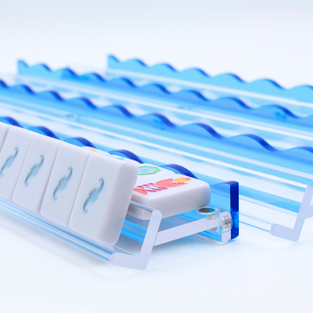 My Fair Mahjong Giftware (BACKORDER) Premium Wavy Mahjong Racks Blue