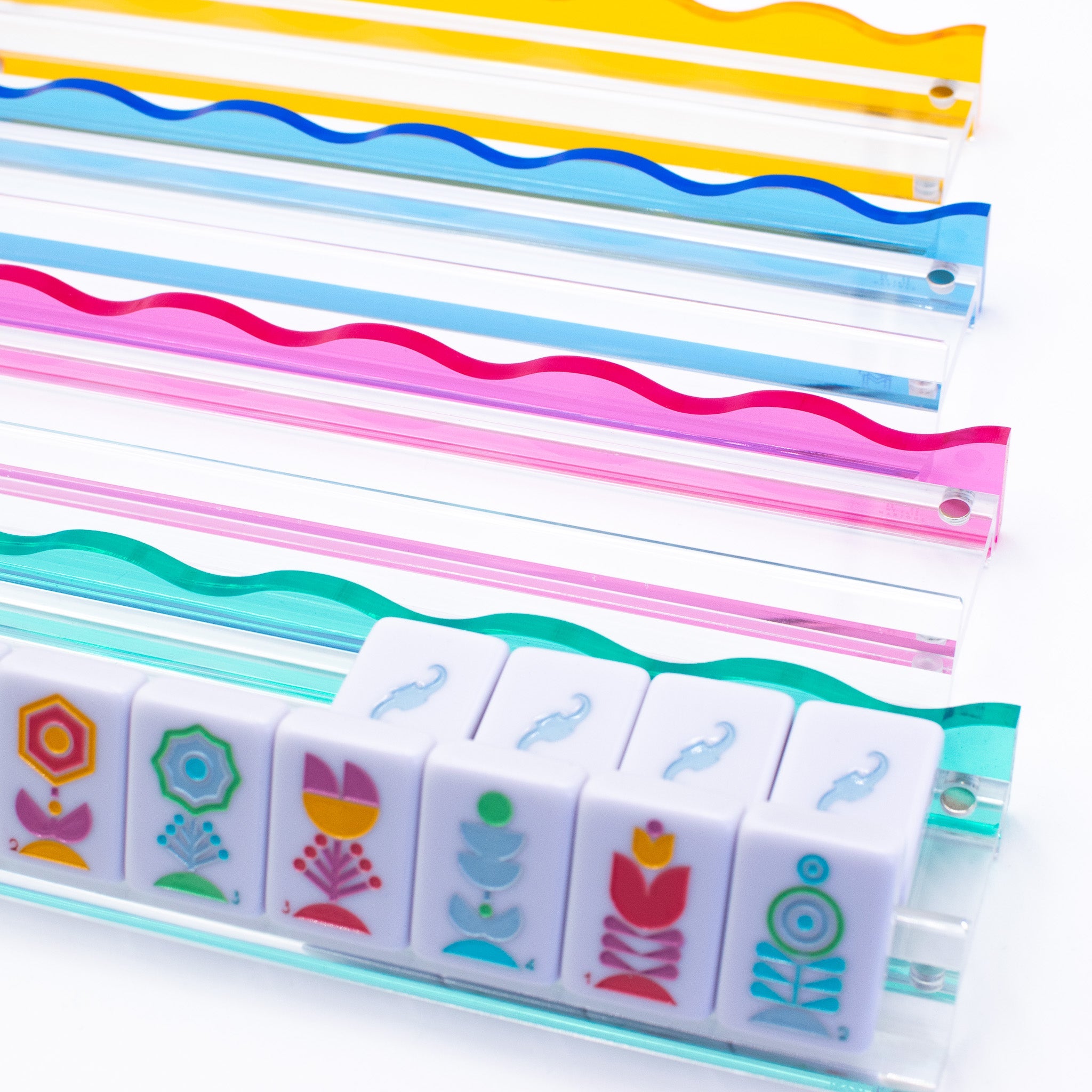 My Fair Mahjong Giftware (BACKORDER) Premium Wavy Mahjong Racks Blue