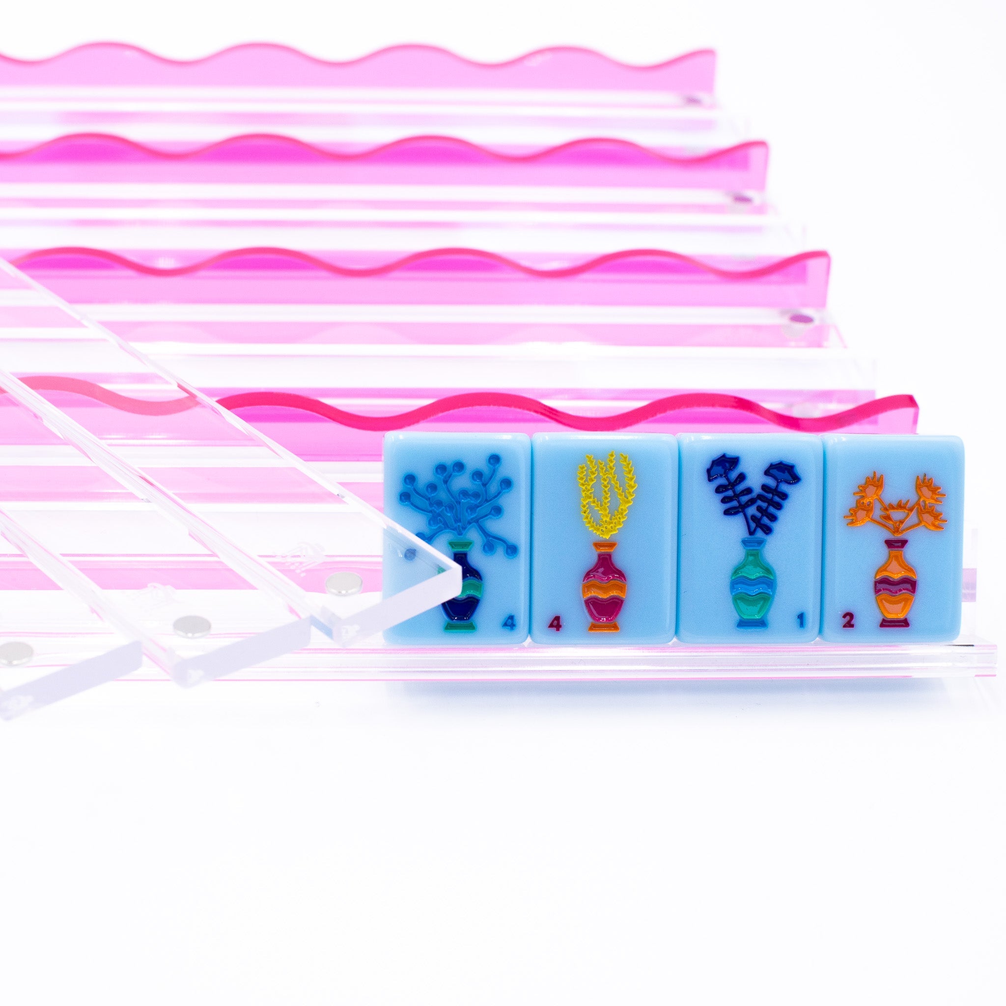 My Fair Mahjong Giftware (BACKORDER) Premium Wavy Mahjong Racks Blue