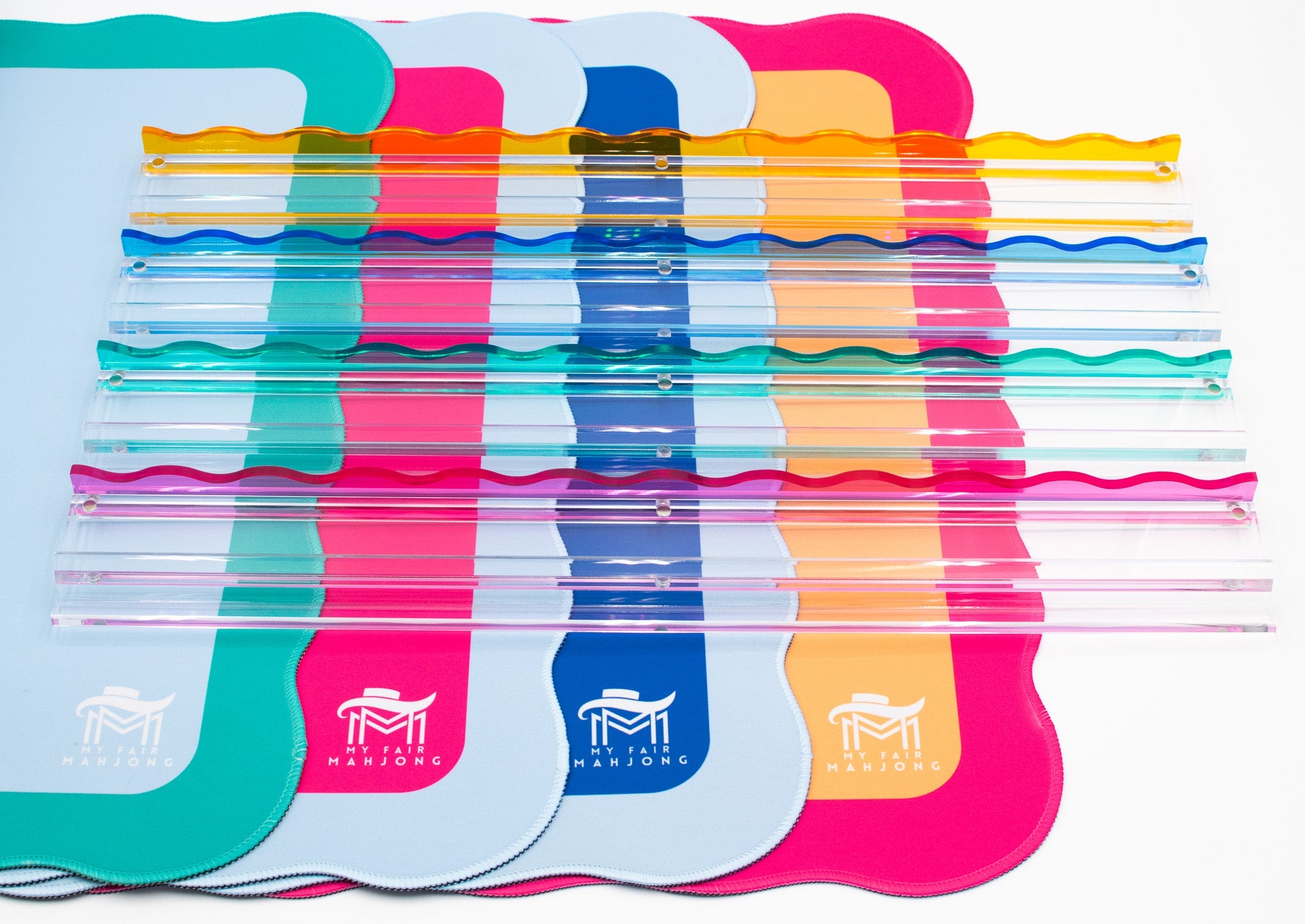 My Fair Mahjong Giftware (BACKORDER) Premium Wavy Mahjong Racks Blue