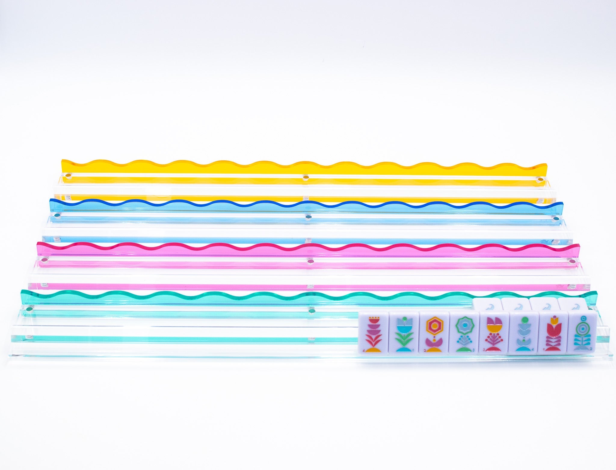 My Fair Mahjong Giftware (BACKORDER) Premium Wavy Mahjong Racks Blue