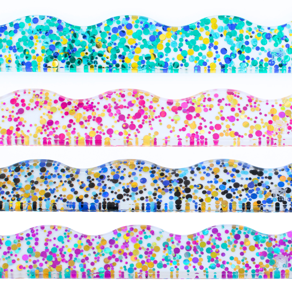 My Fair Mahjong Giftware Confetti-Wavy-Multi-Color Mahjong Rack Pusher Add-On - Magnetic  |  Premium Acrylic  |  Patent Pending