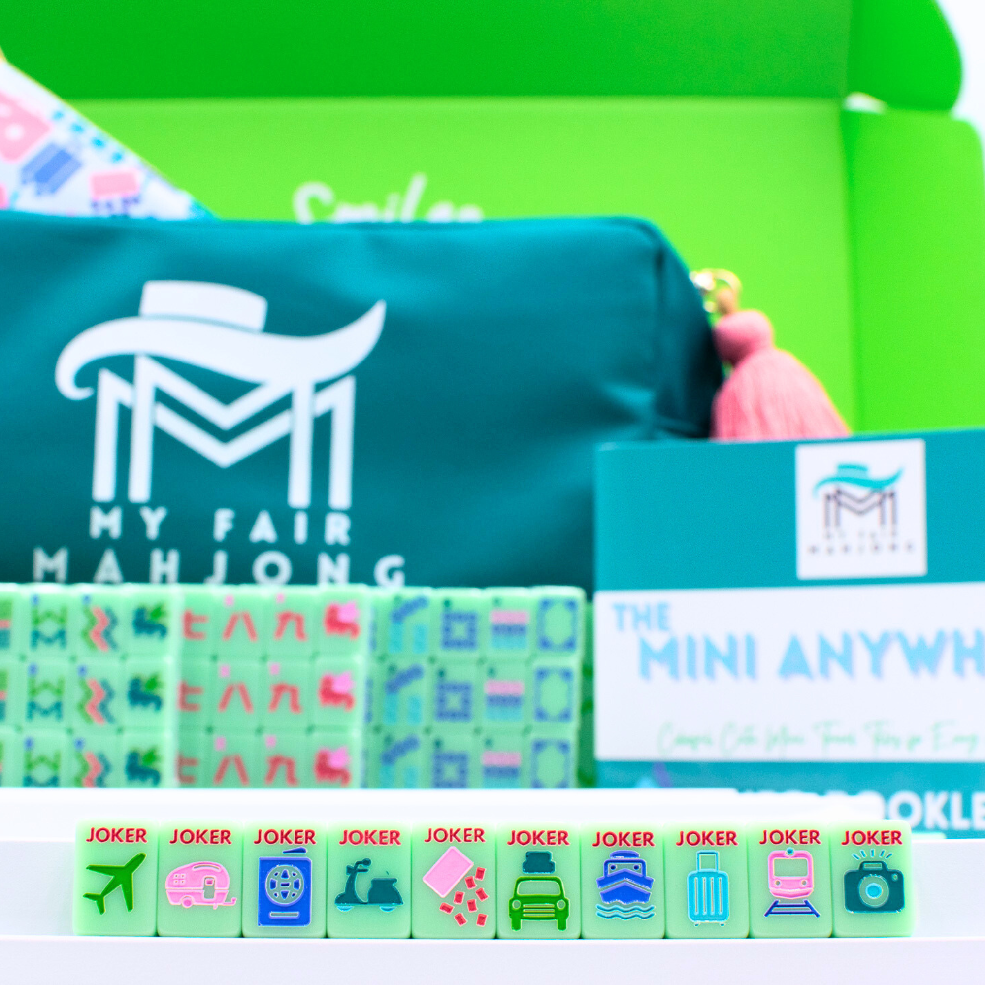 My Fair Mahjong Giftware MINI TRAVEL MAHJONG Mini Anywhere Series Green