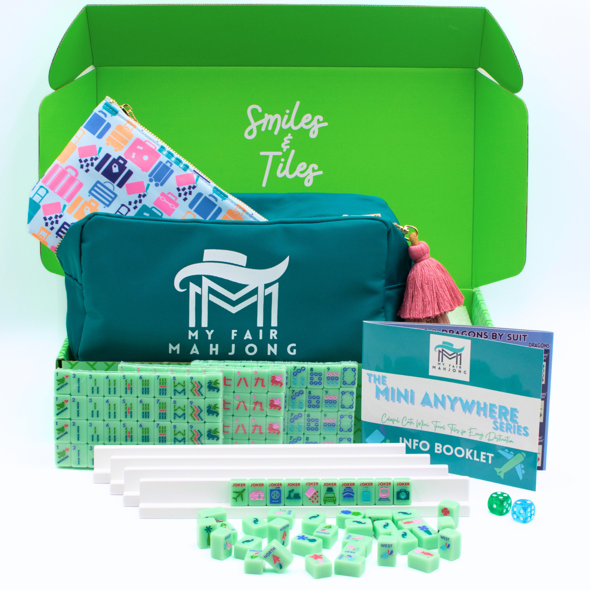 My Fair Mahjong Giftware MINI TRAVEL MAHJONG Mini Anywhere Series Green