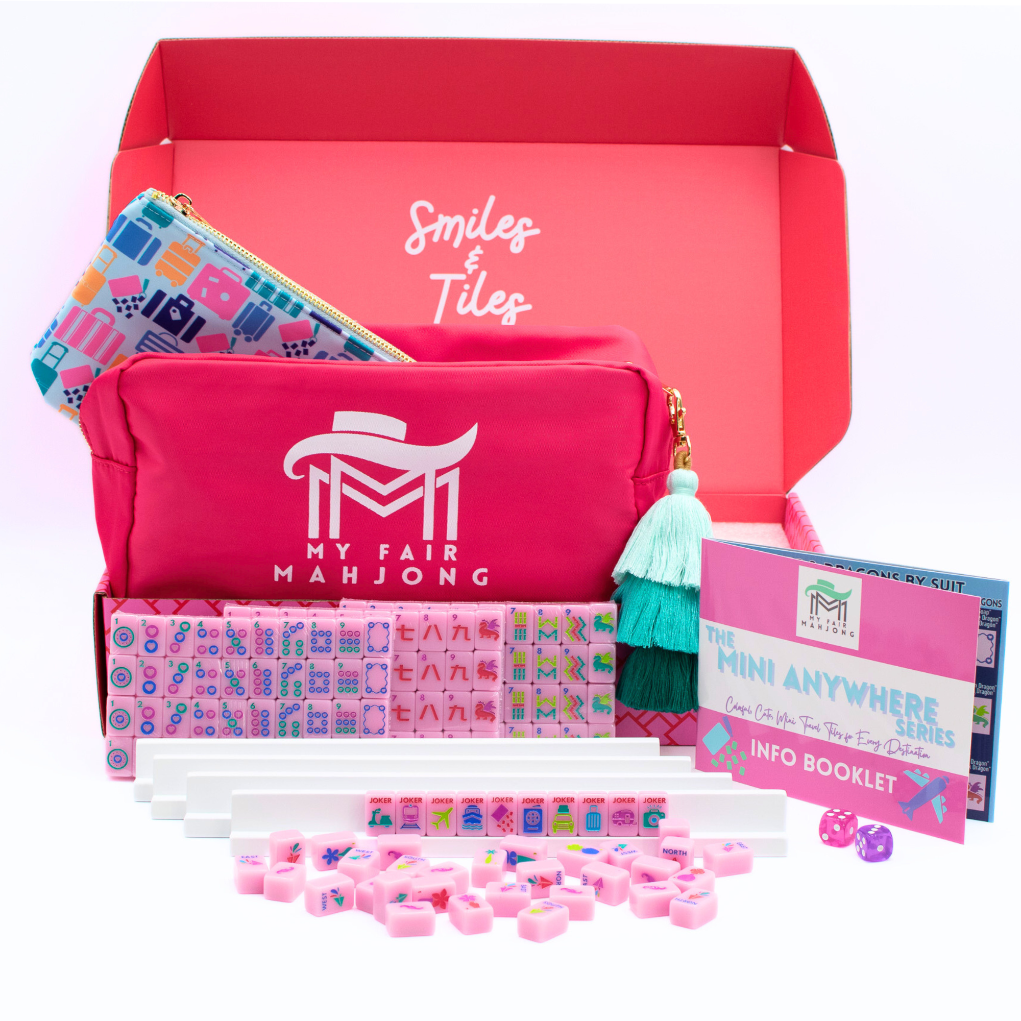 My Fair Mahjong Giftware MINI TRAVEL MAHJONG Mini Anywhere Series Pink