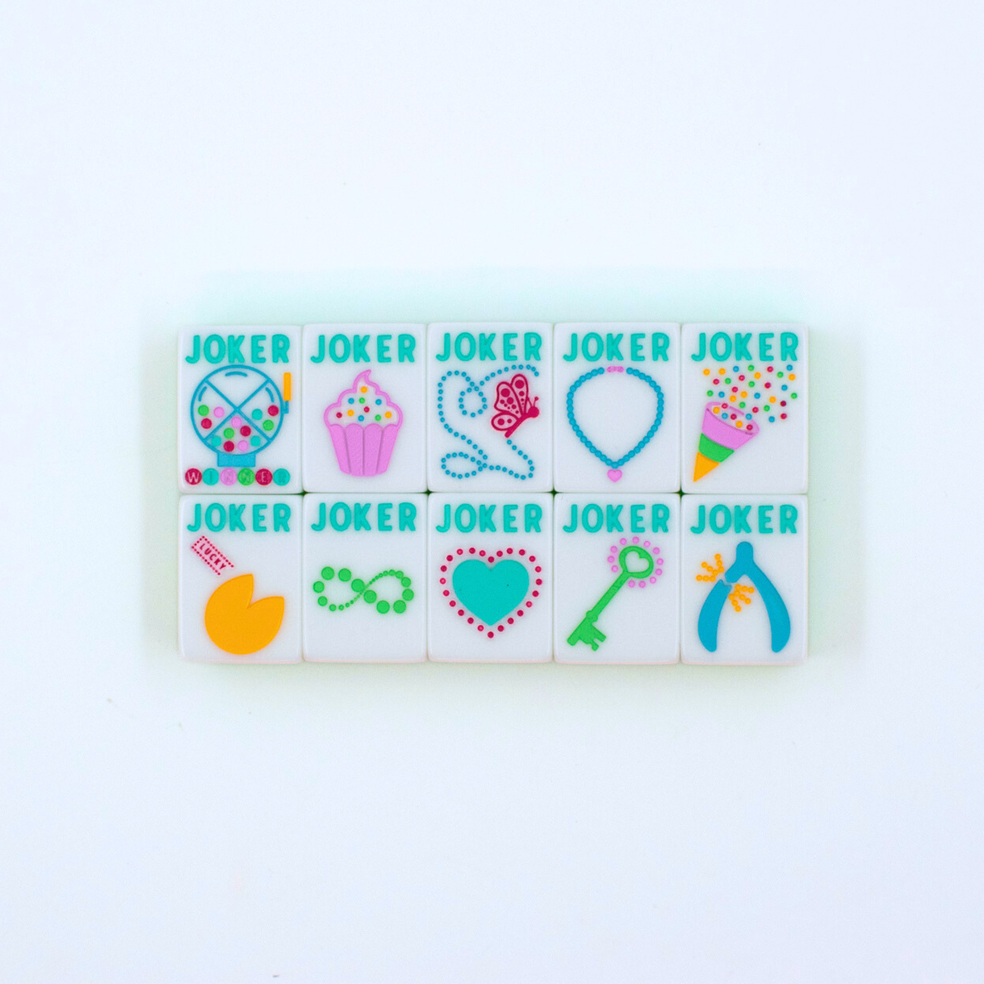 My Fair Mahjong Giftware (PRE-ORDER) Crystal Confetti Citrus Green | Mahjong with a Sprinkle of Color and Joy | Clear Top with Colorful Pattern and Layers