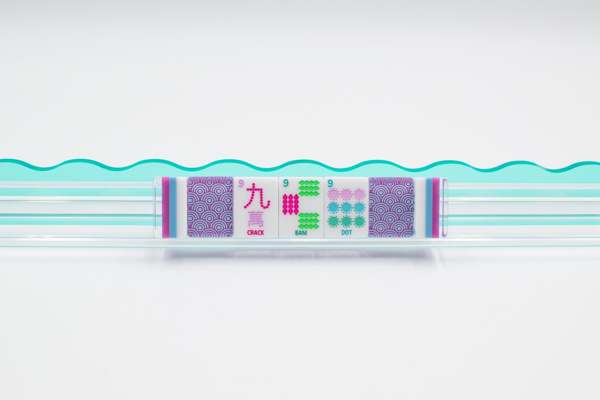 My Fair Mahjong Giftware (PRE-ORDER) Crystal Confetti Purple | Mahjong with a Sprinkle of Color and Joy | Clear Top with Colorful Pattern and Layers