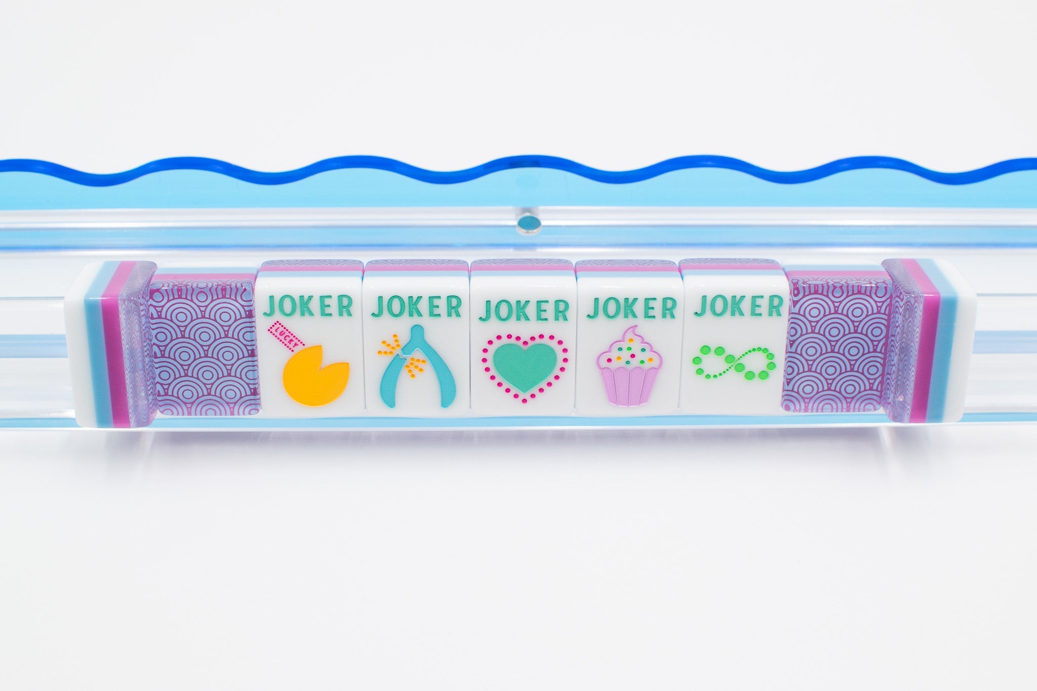 My Fair Mahjong Giftware (PRE-ORDER) Crystal Confetti Purple | Mahjong with a Sprinkle of Color and Joy | Clear Top with Colorful Pattern and Layers