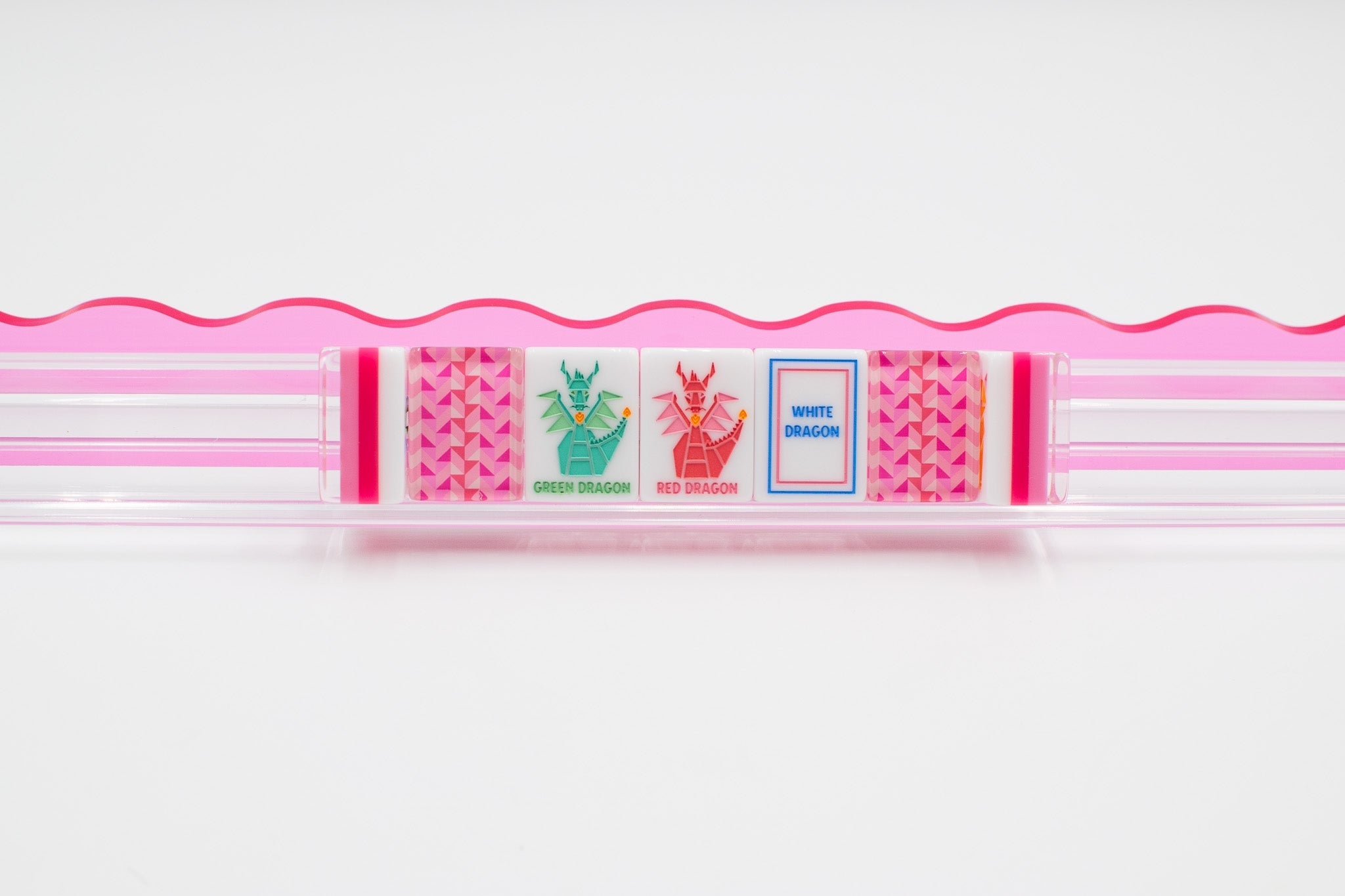 My Fair Mahjong Giftware (PRE-ORDER) Crystal Prism Pink | Mahjong with Bold Angles and Vibrant Vibes | Clear Top with Colorful Pattern and Layers