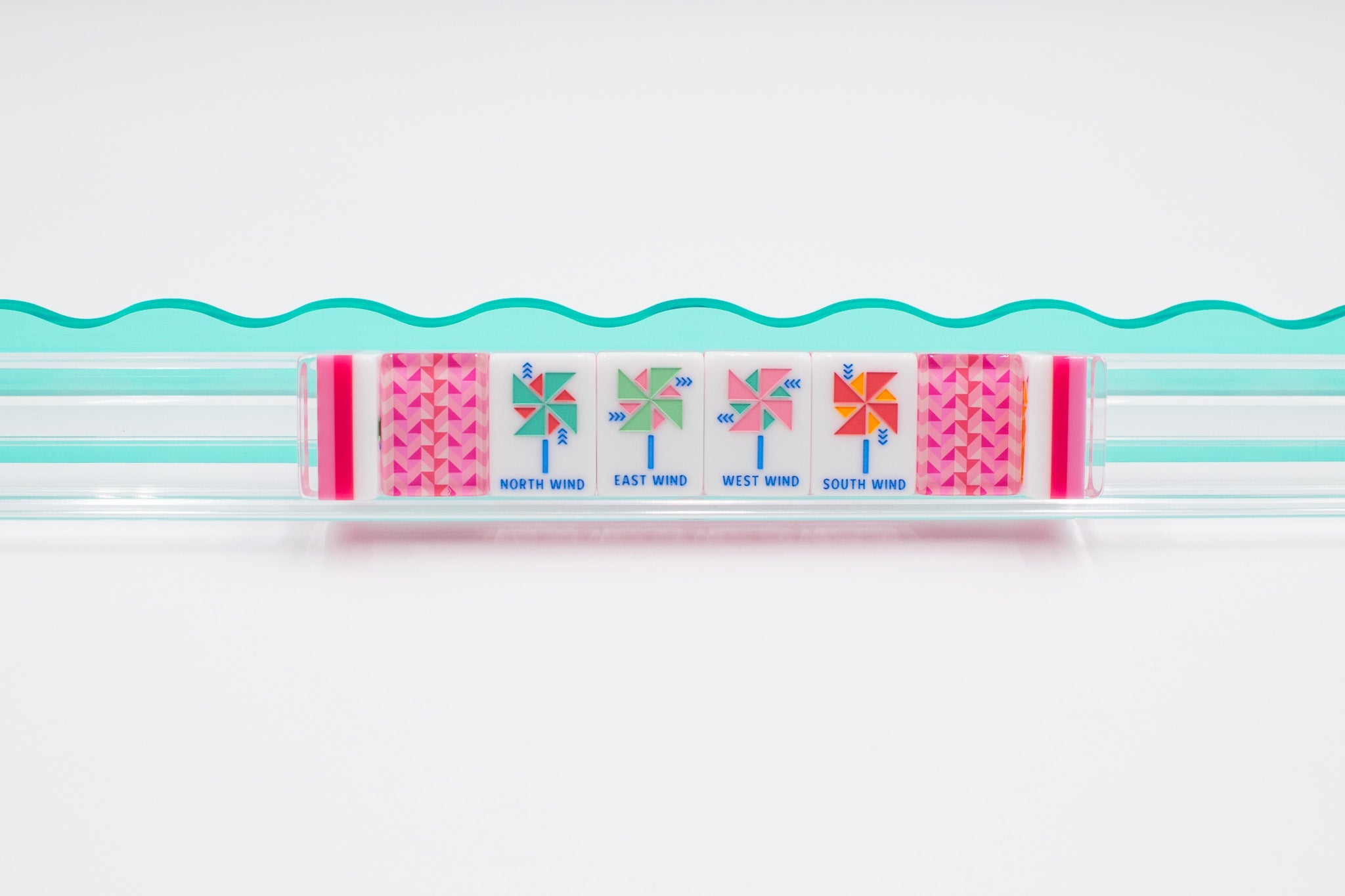 My Fair Mahjong Giftware (PRE-ORDER) Crystal Prism Pink | Mahjong with Bold Angles and Vibrant Vibes | Clear Top with Colorful Pattern and Layers