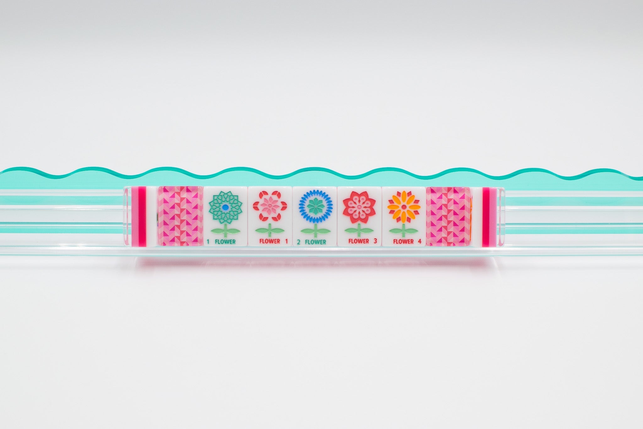 My Fair Mahjong Giftware (PRE-ORDER) Crystal Prism Pink | Mahjong with Bold Angles and Vibrant Vibes | Clear Top with Colorful Pattern and Layers