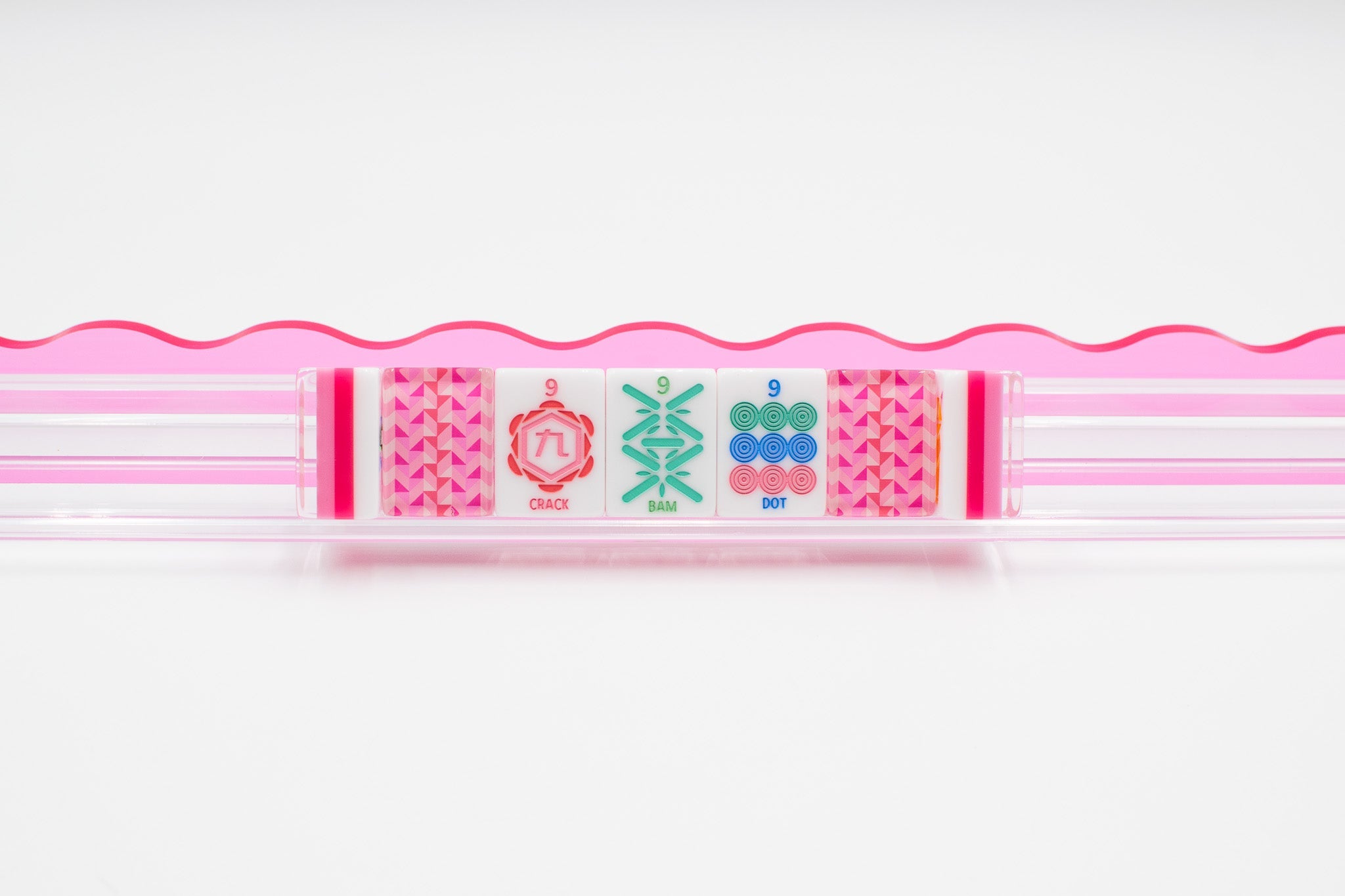 My Fair Mahjong Giftware (PRE-ORDER) Crystal Prism Pink | Mahjong with Bold Angles and Vibrant Vibes | Clear Top with Colorful Pattern and Layers