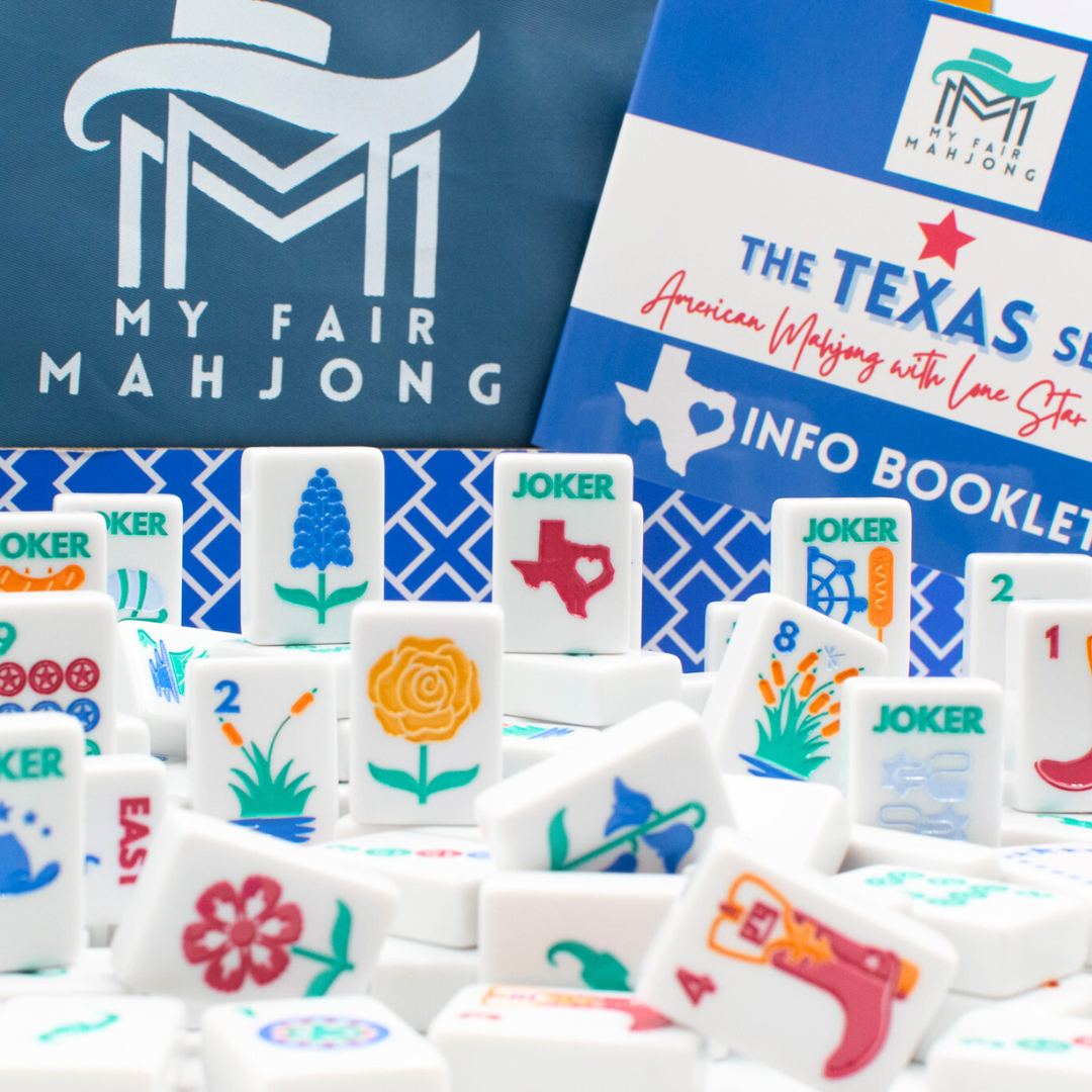 My Fair Mahjong Giftware THE TEXAS SERIES Mahjong with Lone Star Flair Mesquite White Tile