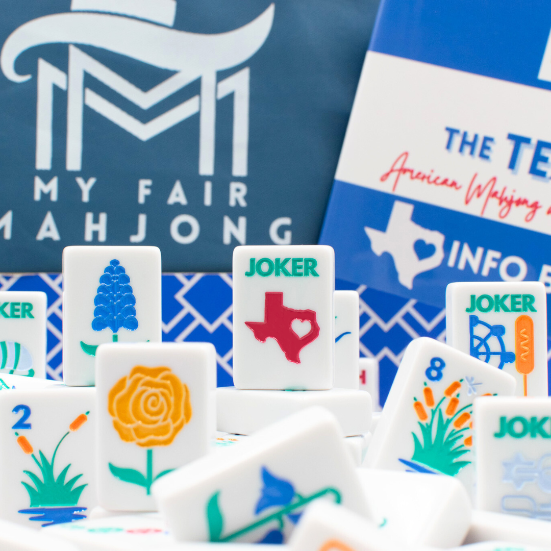 My Fair Mahjong Giftware THE TEXAS SERIES Mahjong with Lone Star Flair Mesquite White Tile