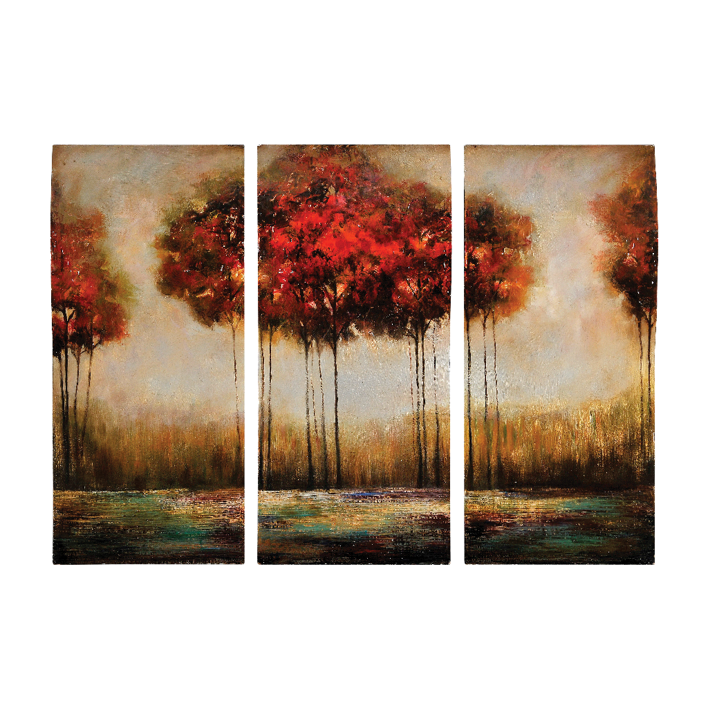 Danny's Fine Porcelain 16x36"oil Painting S/3 - Arbor