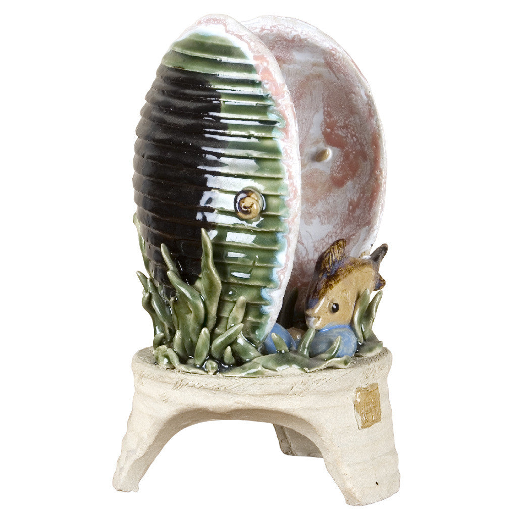Danny's Fine Porcelain Clam & Fish Ceramic Art Piece
