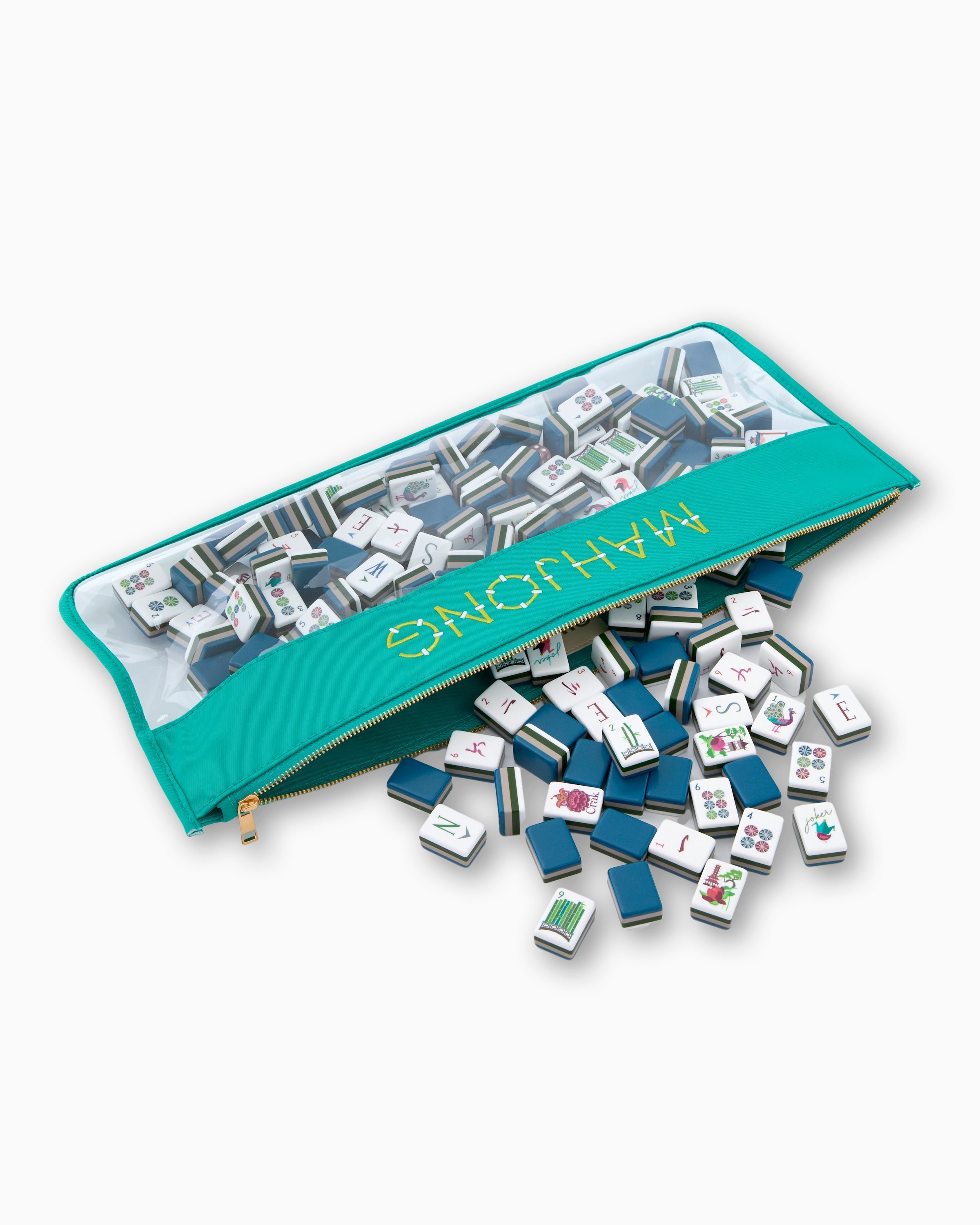 Oh My Mahjong Giftware Aqua Bamboo Bag