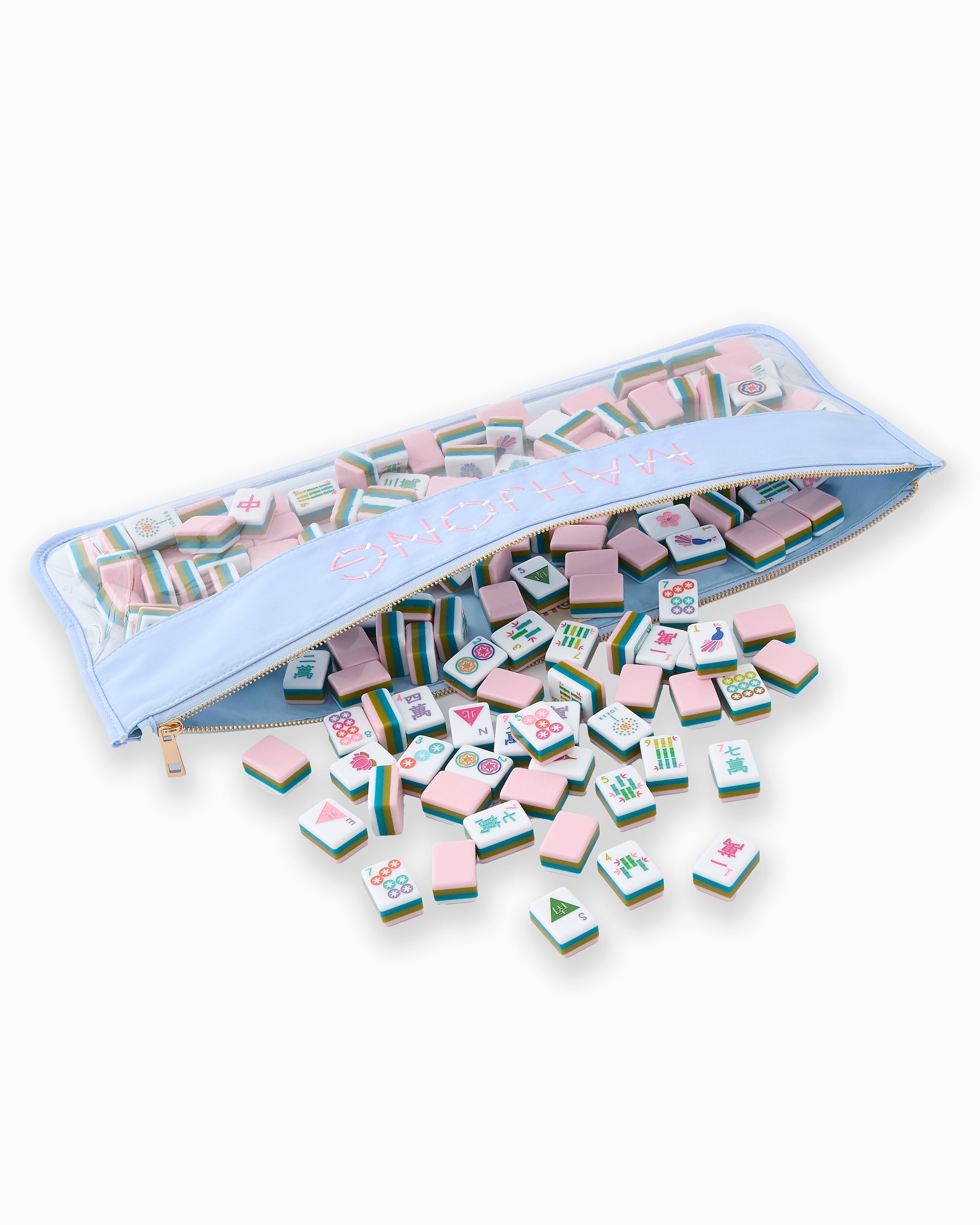 Oh My Mahjong Giftware Light Blue Bamboo Mahjong Bag