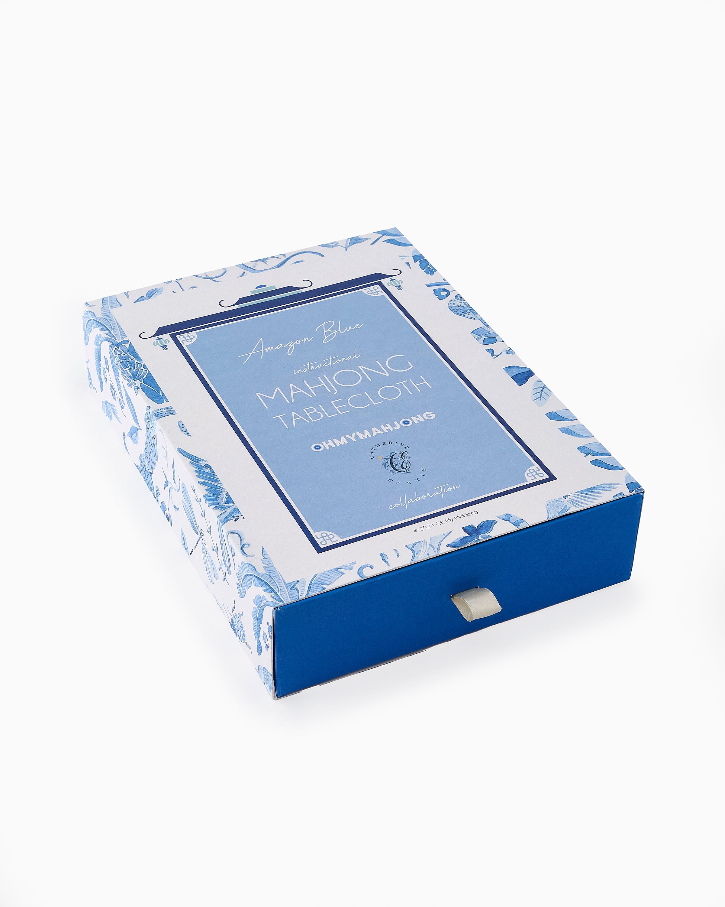 Oh My Mahjong Giftware Oh My Mahjong Amazon Blue Instructional Mahjong Tablecloth