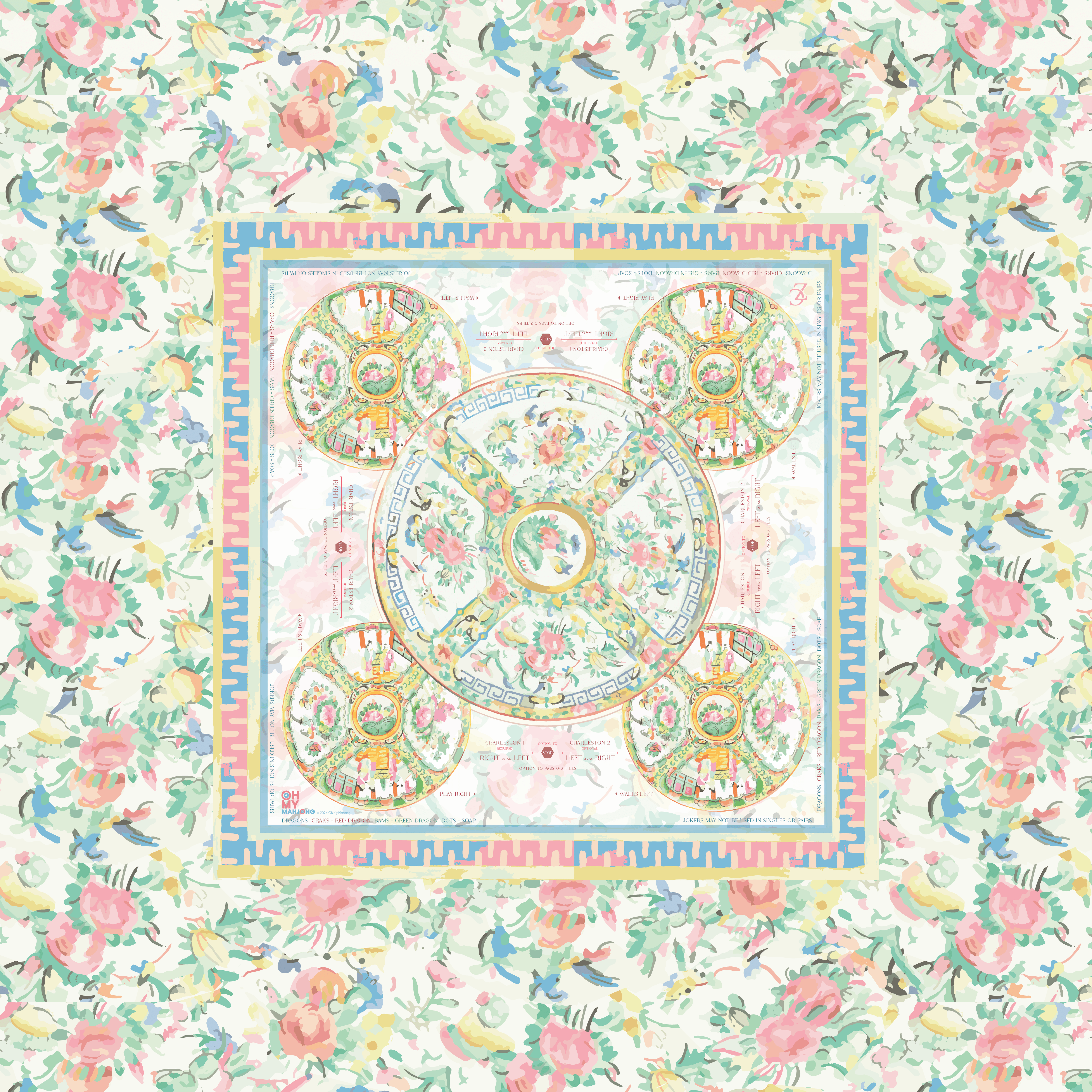 Oh My Mahjong Giftware Oh My Mahjong Aristocrat Tablecloth