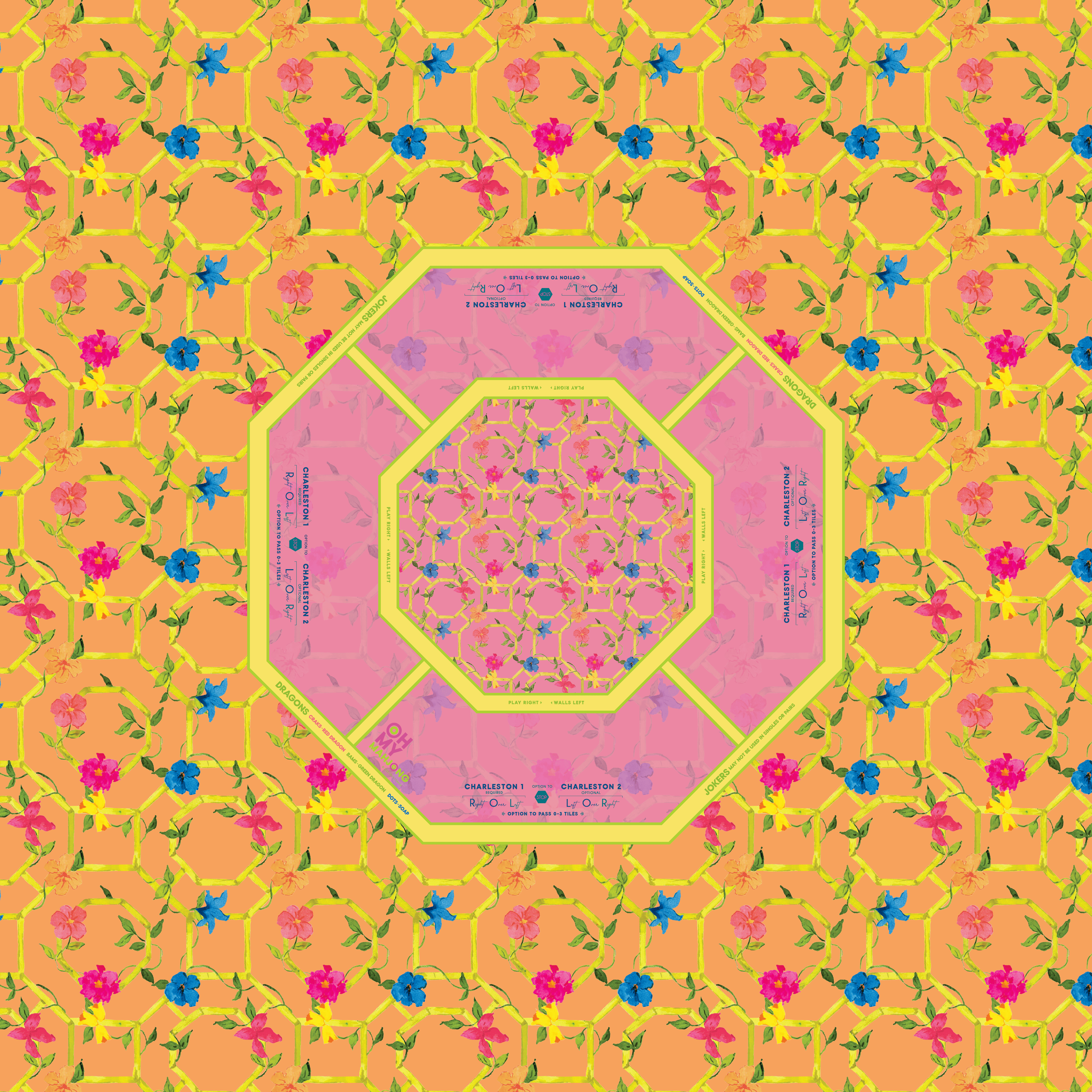 Oh My Mahjong Giftware Oh My Mahjong Bagua Blossom Tablecloth