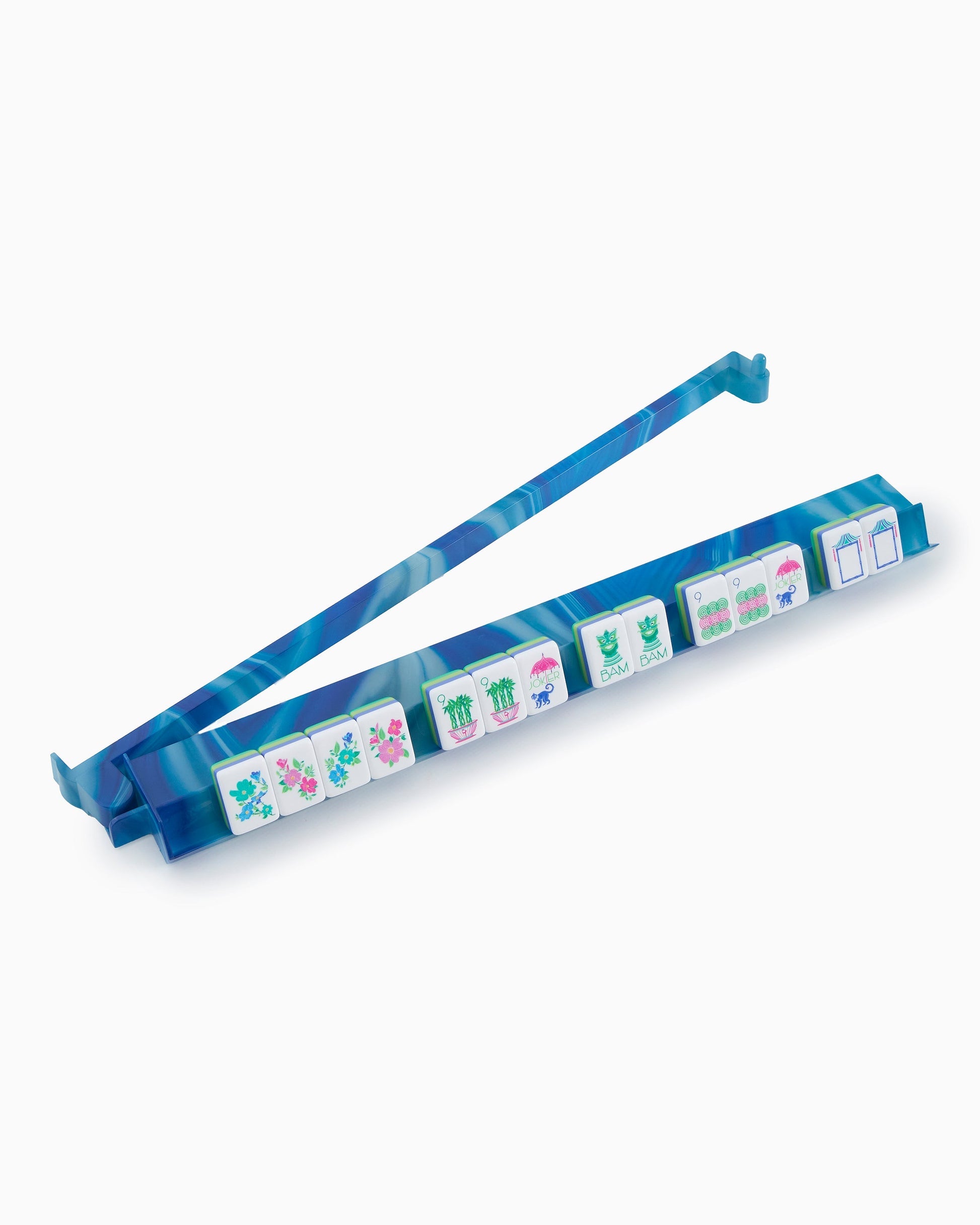 Oh My Mahjong Giftware Oh My Mahjong Blue Lace Agate Rack and Pusher Set