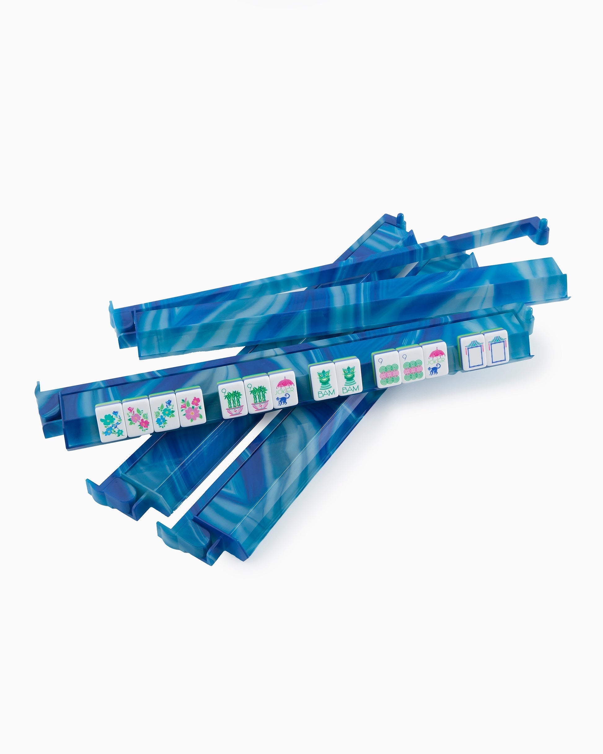 Oh My Mahjong Giftware Oh My Mahjong Blue Lace Agate Rack and Pusher Set