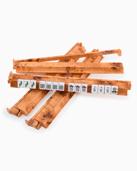 Oh My Mahjong Giftware Oh My Mahjong Burl Rack and Pusher Set
