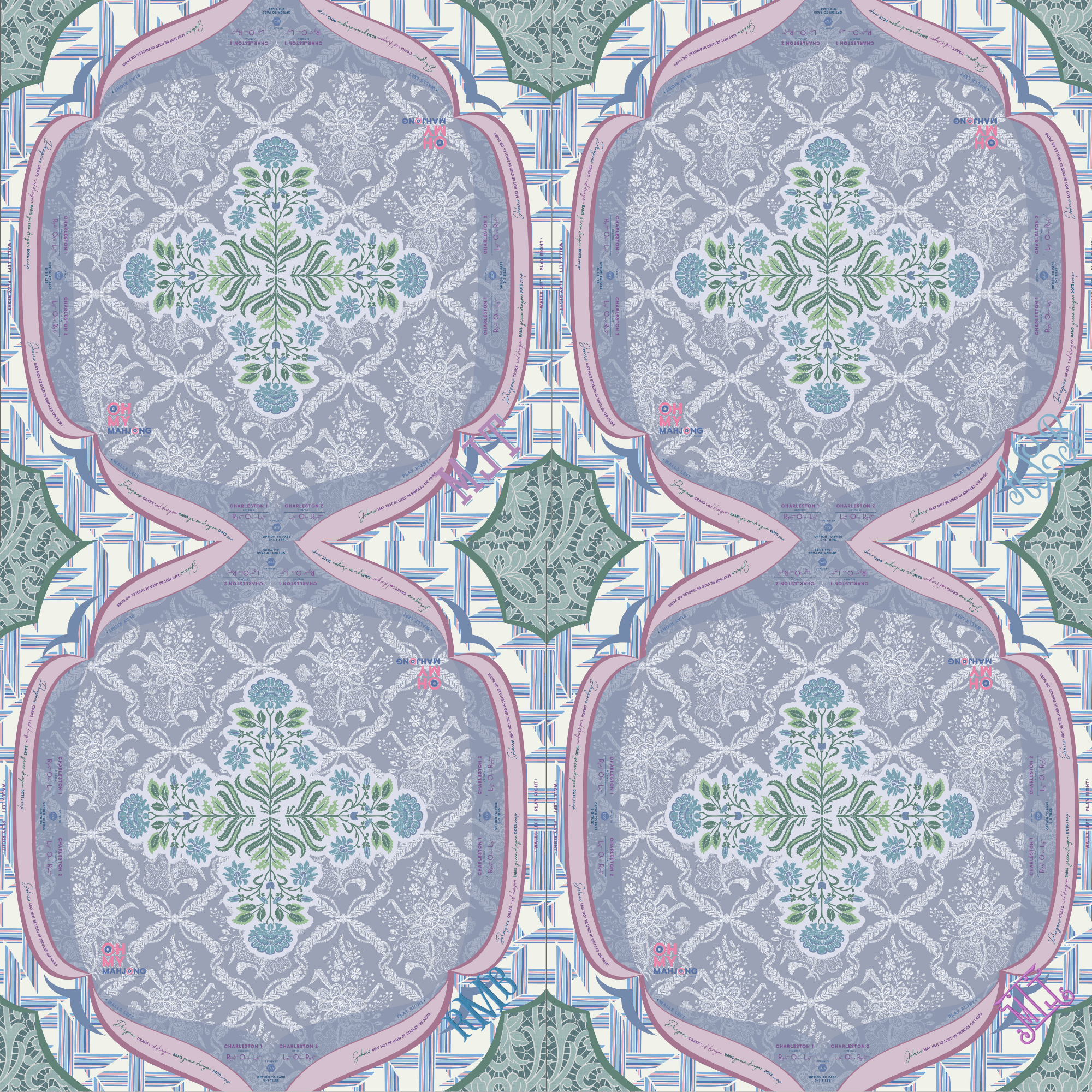 Oh My Mahjong Giftware Oh My Mahjong Chantilly Mat in Tube