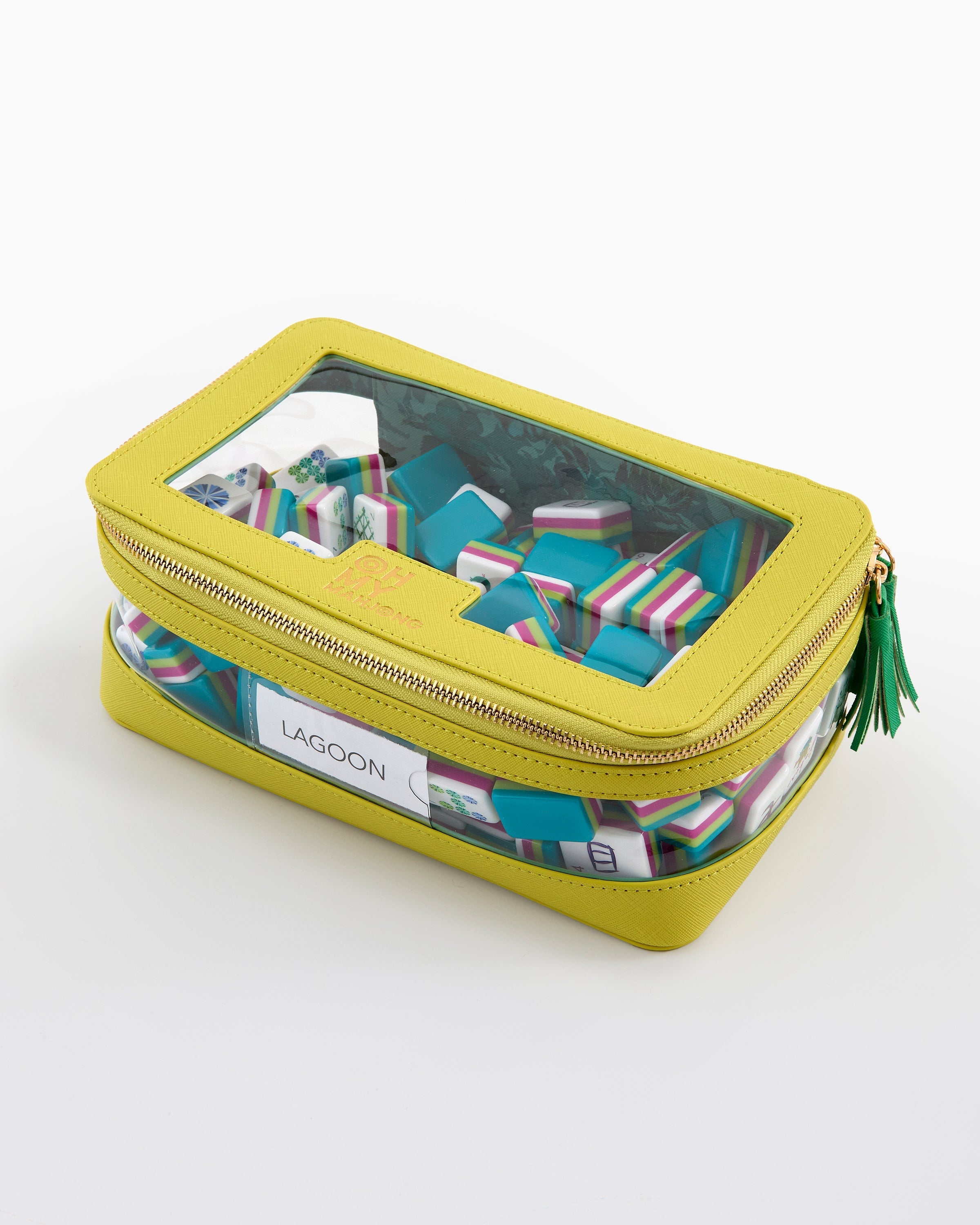 Oh My Mahjong Giftware Oh My Mahjong Chartreuse Tile Storage Bag