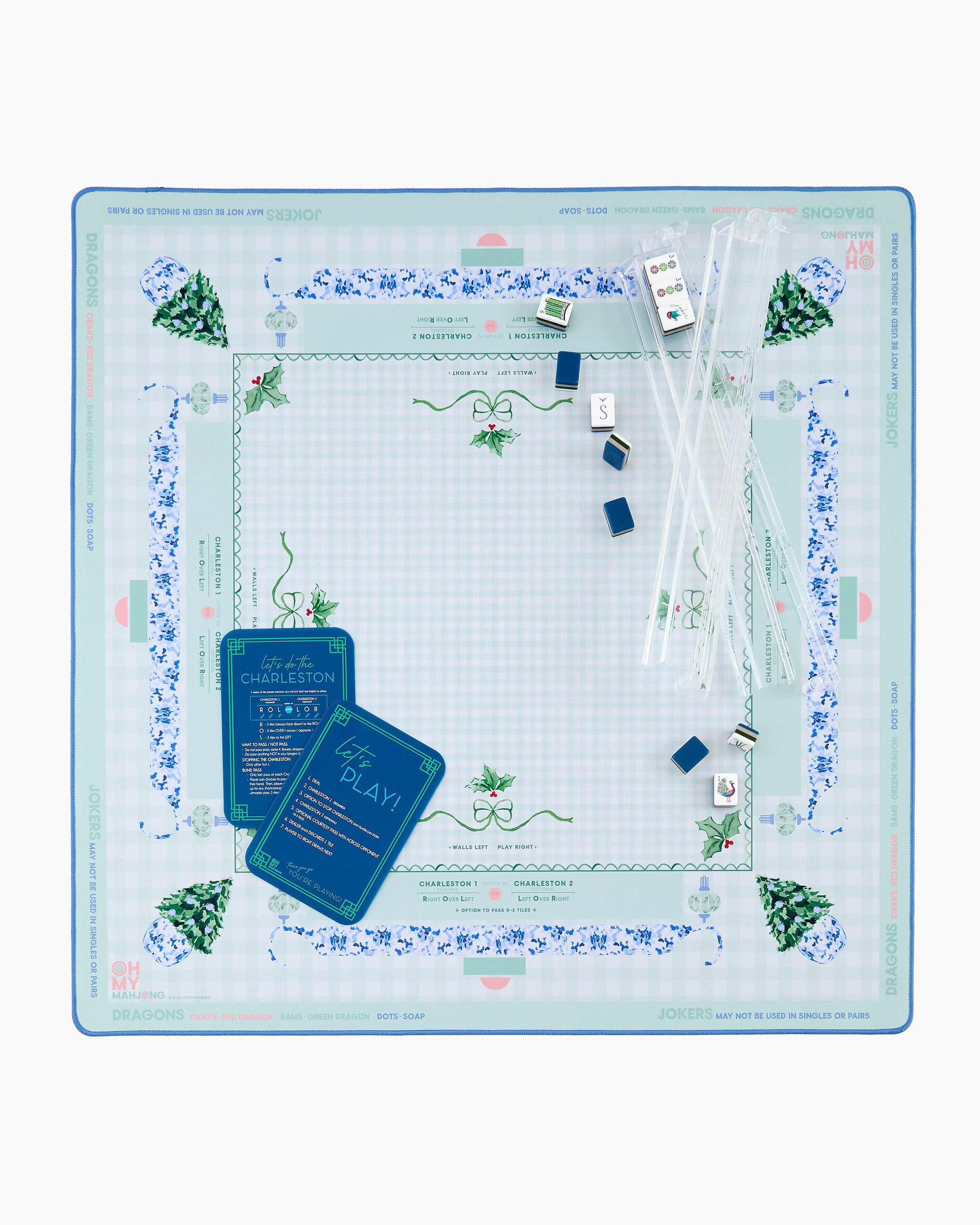 Oh My Mahjong Giftware Oh My Mahjong Holly Jolly Mat in Tube