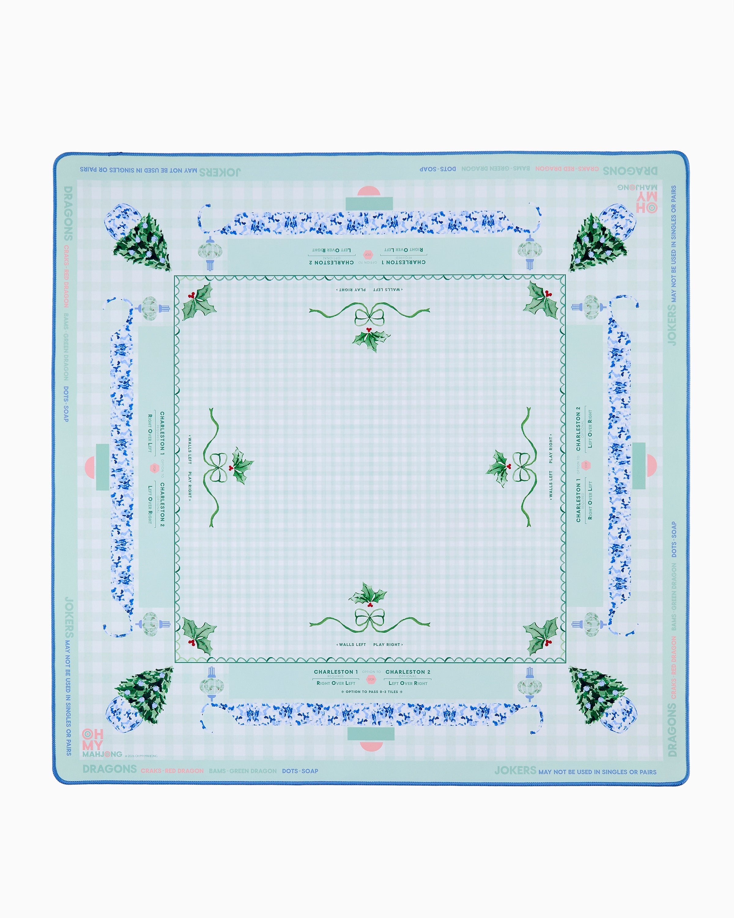 Oh My Mahjong Giftware Oh My Mahjong Holly Jolly Mat in Tube