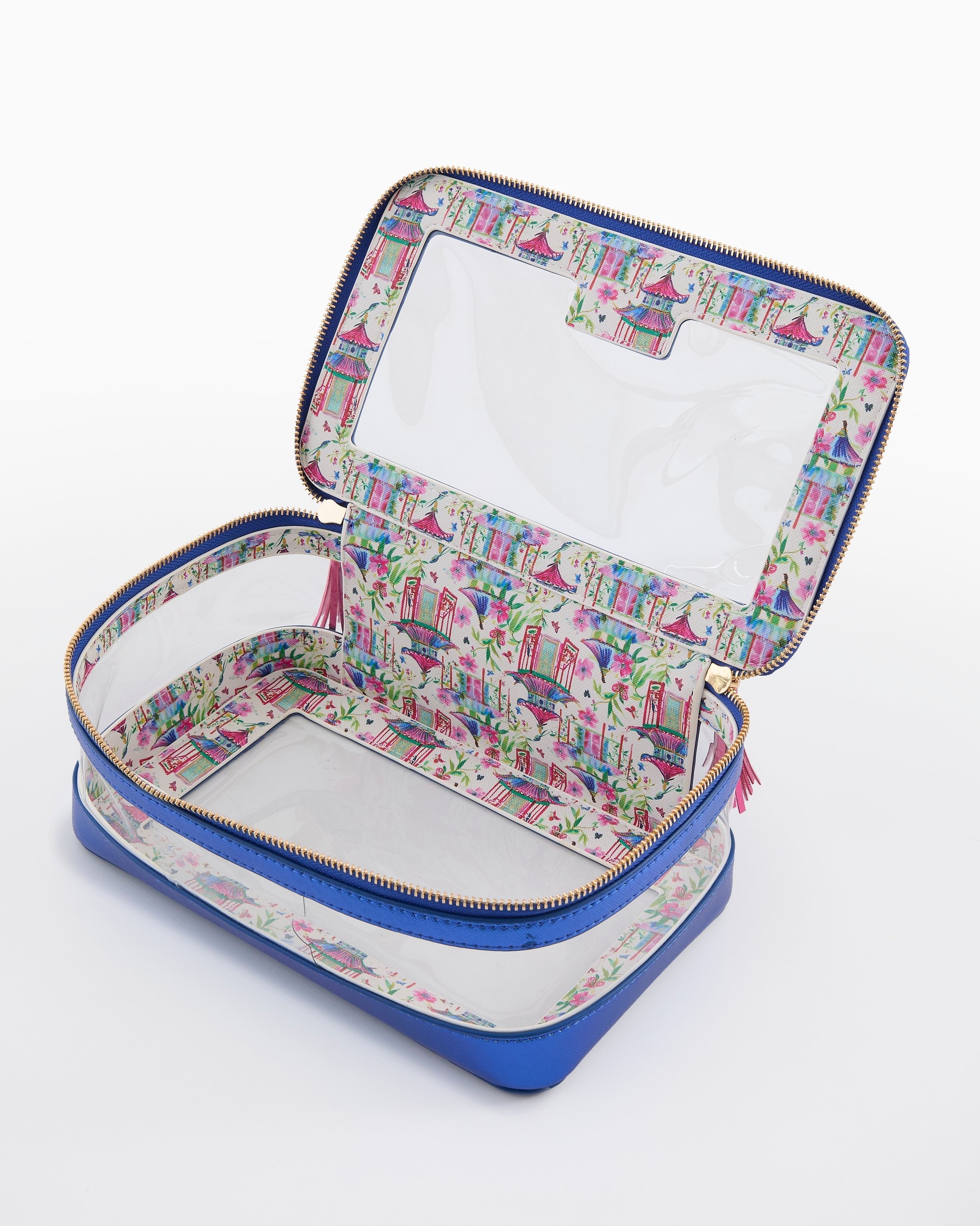 Oh My Mahjong Giftware Oh My Mahjong Metallic Blue Tile Storage Bag