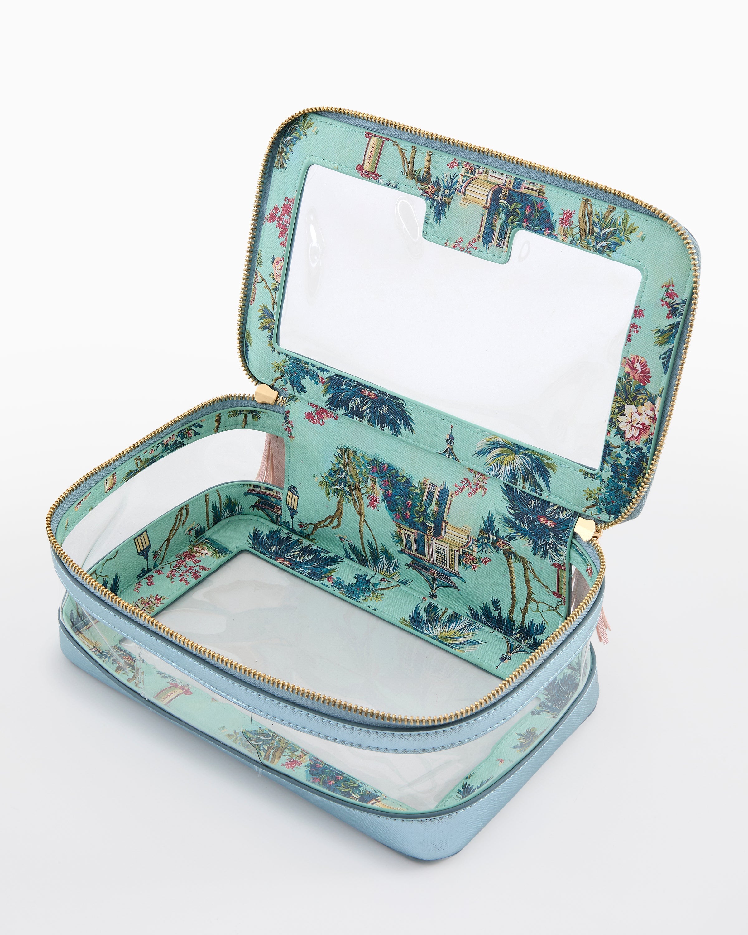 Oh My Mahjong Giftware Oh My Mahjong Metallic Light Blue Tile Storage Bag