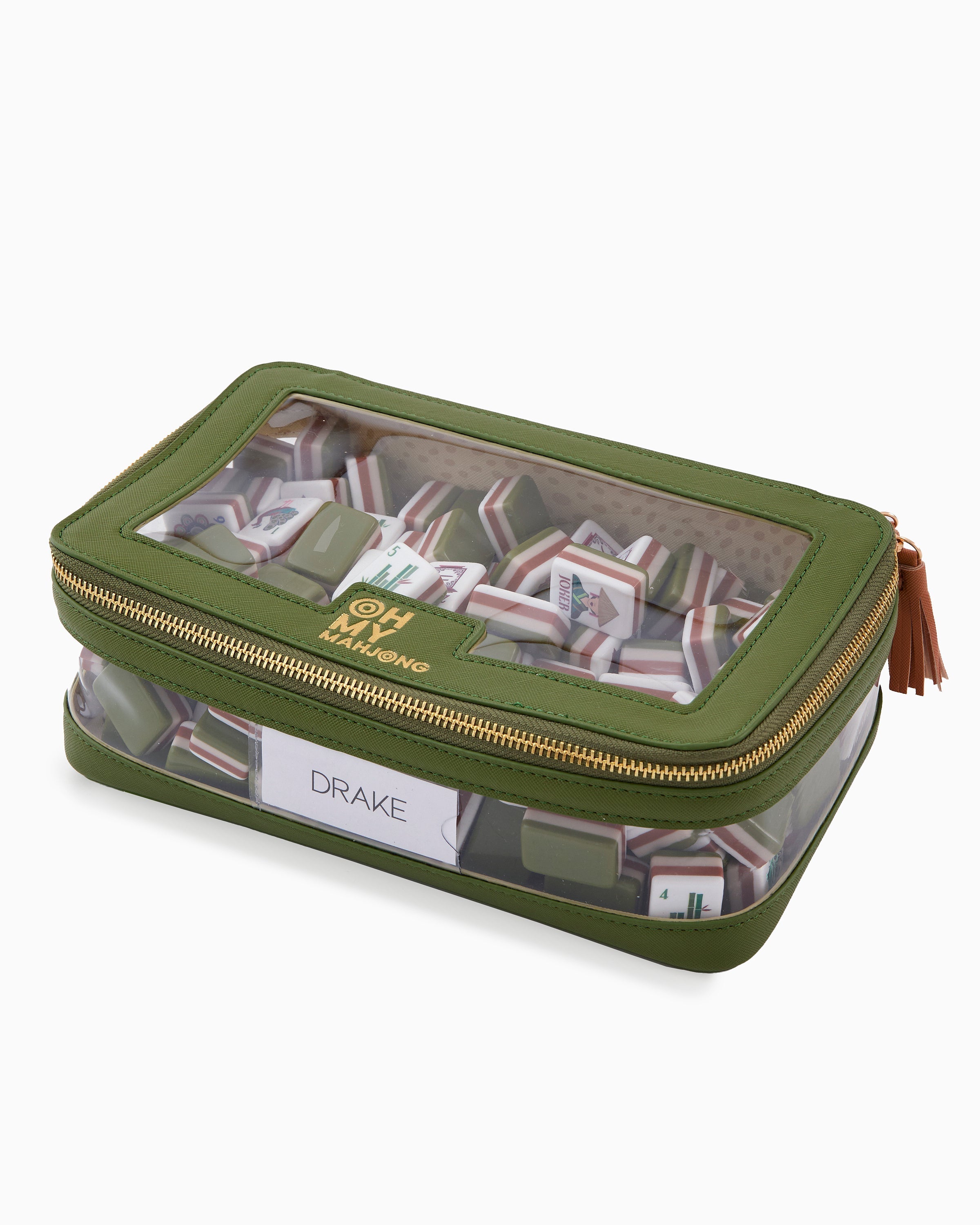 Oh My Mahjong Giftware Oh My Mahjong Olive Tile Storage Bag