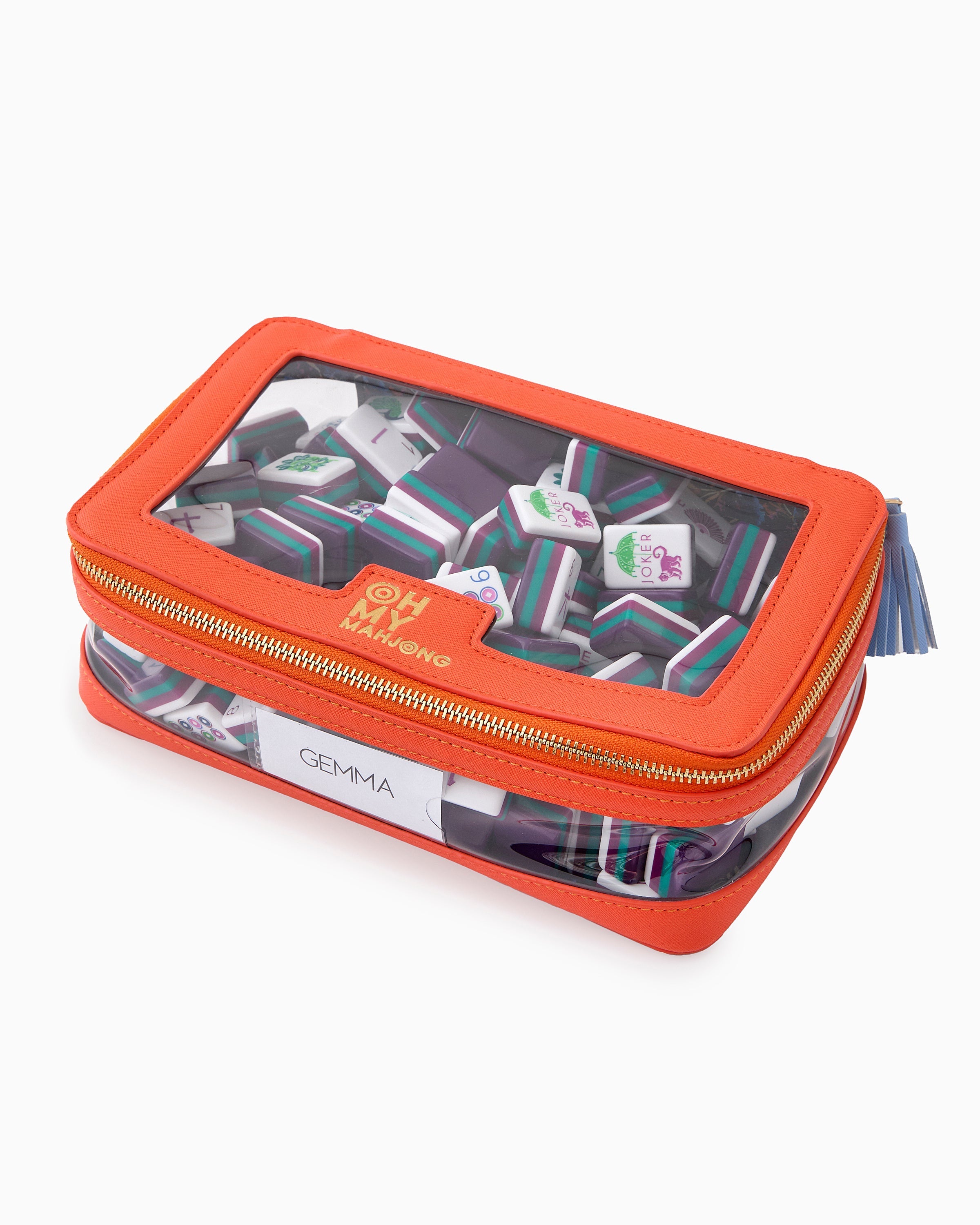 Oh My Mahjong Giftware Oh My Mahjong Orange Tile Storage Bag
