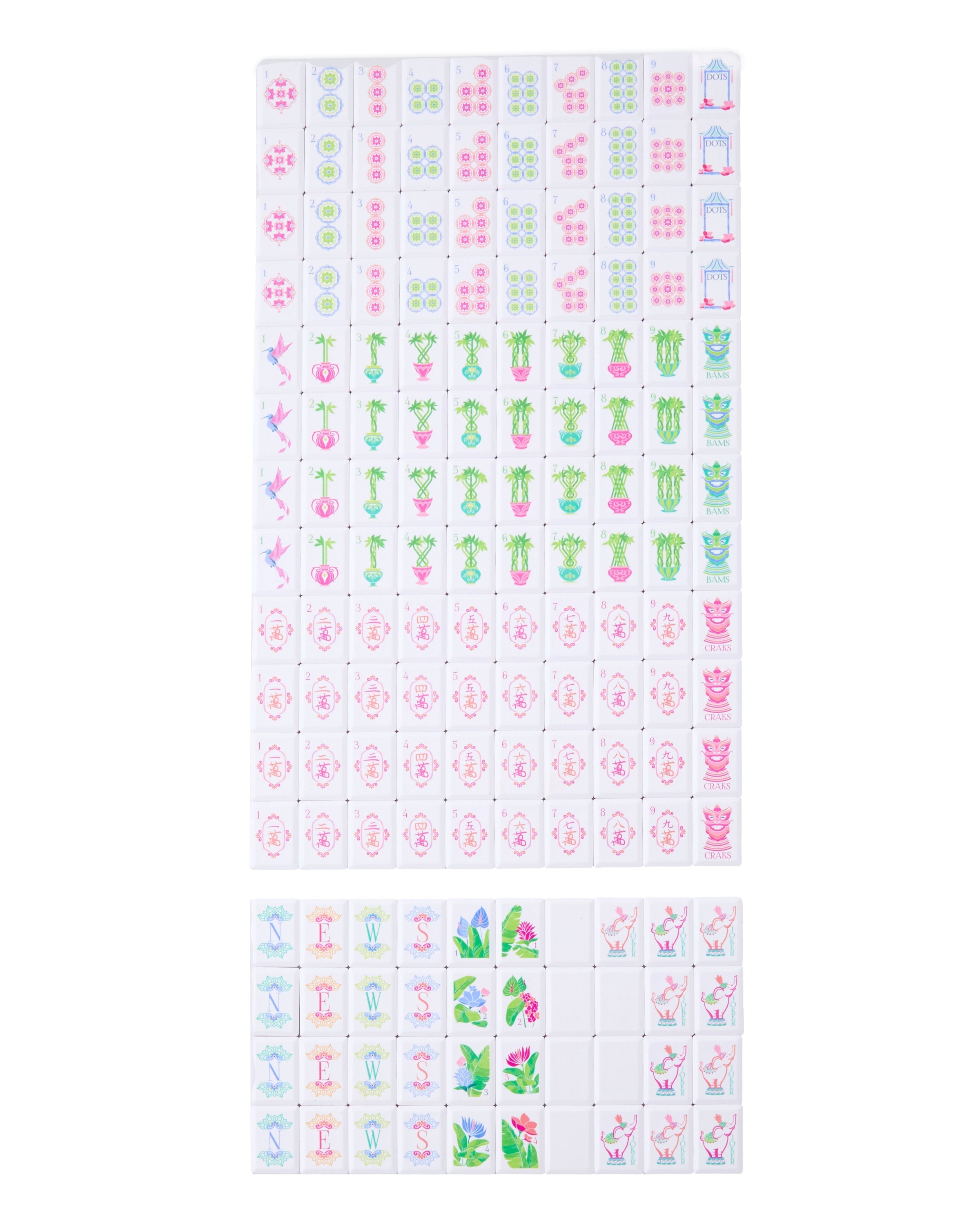 Oh My Mahjong Giftware Oh My Mahjong Poppy Debutante Tile Set