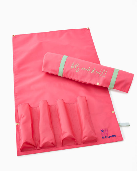 Oh My Mahjong Giftware Strawberry Pink Let's Rack & Roll Bag