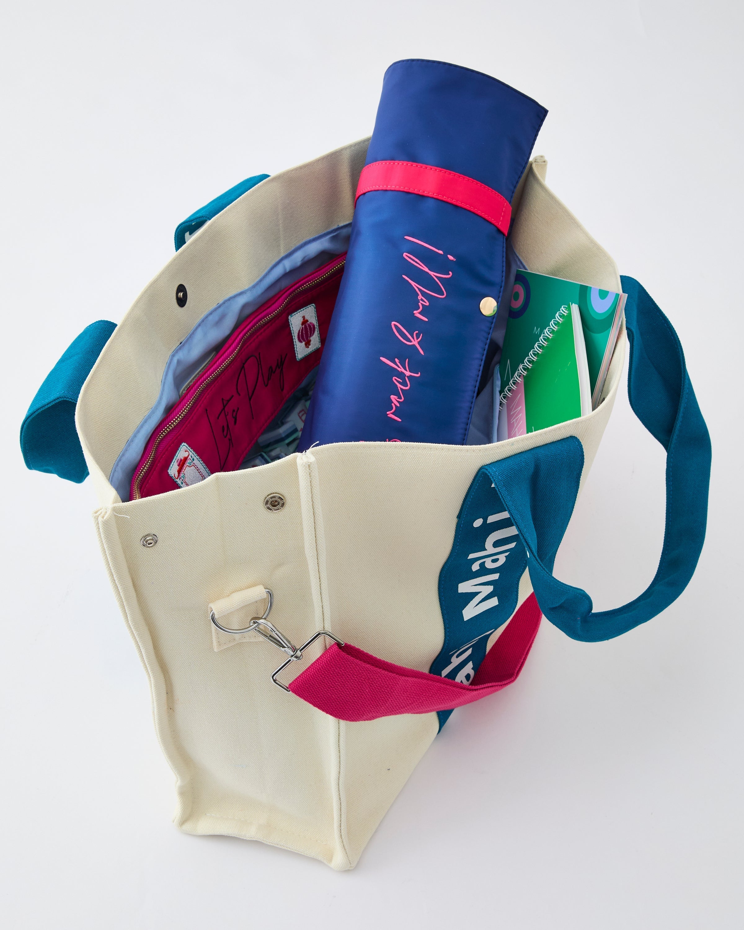 Oh My Mahjong Giftware Teal Mahj it all Bag