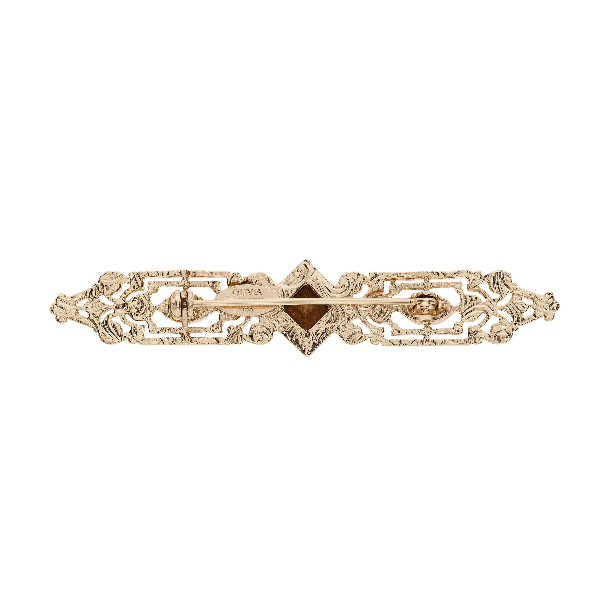 Olivia Riegel Jewelry Olivia Riegel Bar Brooch with Sapphire Crystals
