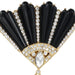 Olivia Riegel Jewelry Olivia Riegel Black Fan with Gold Tassel Brooch
