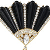 Olivia Riegel Jewelry Olivia Riegel Black Fan with Gold Tassel Brooch