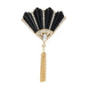 Olivia Riegel Jewelry Olivia Riegel Black Fan with Gold Tassel Brooch