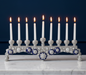 Olivia Riegel Judaica Olivia Riegel Blue & White Charisma Menorah Blue