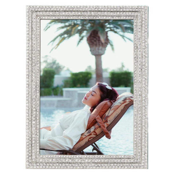 Olivia Riegel Picture Frames Olivia Riegel Classic Crystal Pavé Picture Frame Silver 5" x 7"